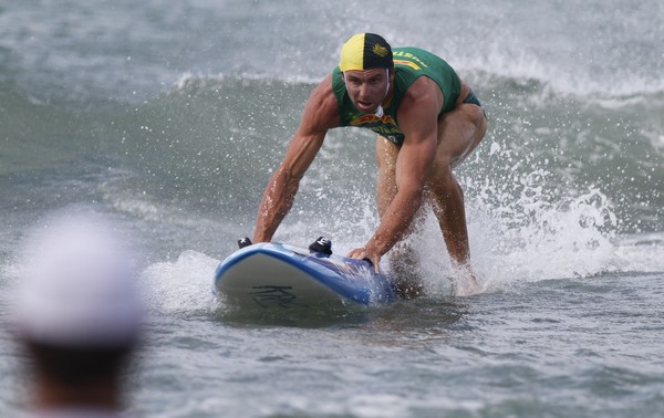 Australian Hugh Dougherty racing in the final test